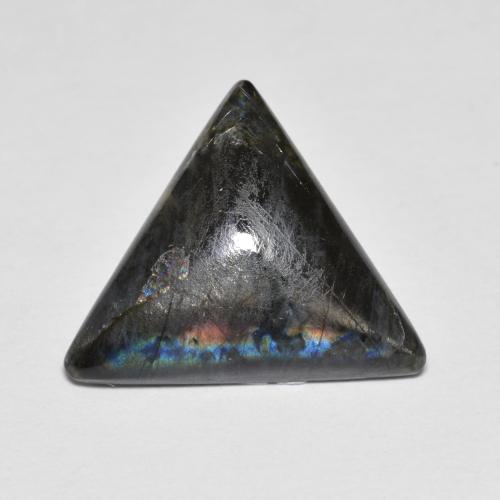 Spettrolite Multicolore naturale da 4.11 ct, Taglio trillion, Opaco