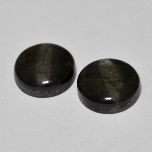 Spettrolite naturale multicolore da 3,66 ct, taglio rotondo, opaco