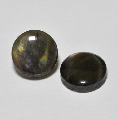 Spettrolite naturale multicolore da 3,00 ct, taglio rotondo, opaco