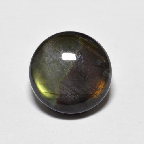 Spettrolite naturale multicolore da 1,83 ct, taglio rotondo, opaco