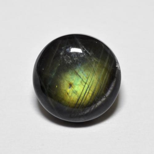Spettrolite naturale multicolore da 1,72 ct, taglio rotondo, opaco
