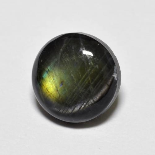 Spettrolite naturale multicolore da 1,72 ct, taglio rotondo, opaco