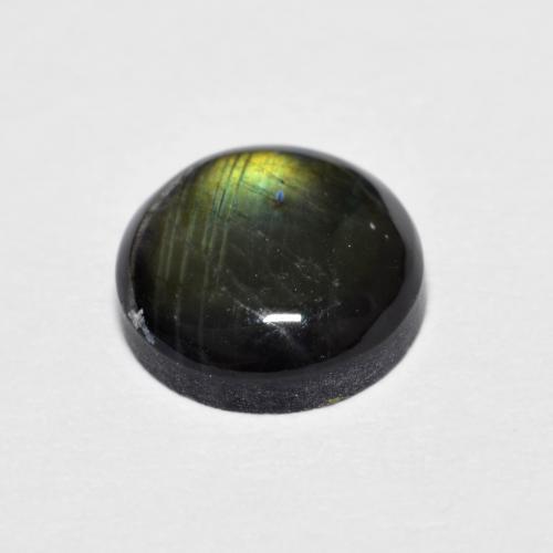Spettrolite naturale multicolore da 1,72 ct, taglio rotondo, opaco