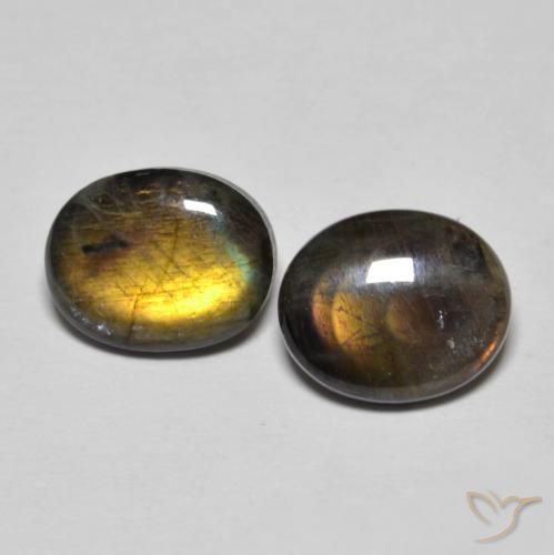 4.35ctw Naturale Multicolore Spettrolite, Ovale, Opaco