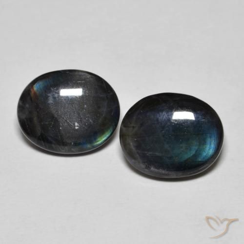 4.14ctw Naturale Multicolore Spettrolite, Ovale, Opaco