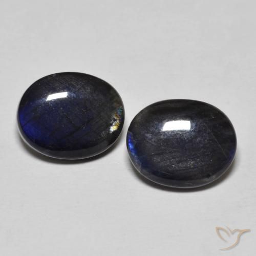 4.46ctw Naturale Multicolore Spettrolite, Ovale, Opaco