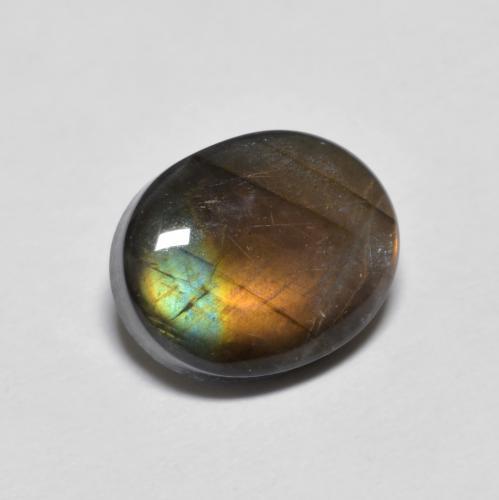 Spettrolite naturale multicolore da 2,20 ct, taglio ovale, opaco