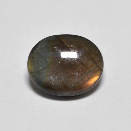 Spettrolite naturale multicolore da 2,20 ct, taglio ovale, opaco
