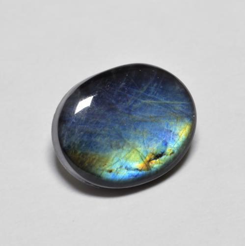 Spettrolite naturale multicolore da 2,18 ct, taglio ovale, opaco