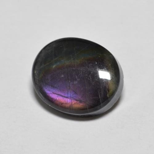 Spettrolite naturale multicolore da 2,36 ct, taglio ovale, opaco