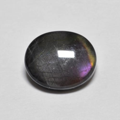 Spettrolite naturale multicolore da 2,36 ct, taglio ovale, opaco