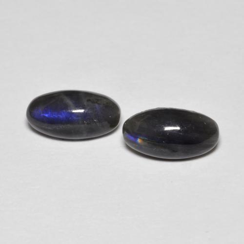 Spettrolite naturale multicolore da 1,37 ct, taglio ovale, opaco