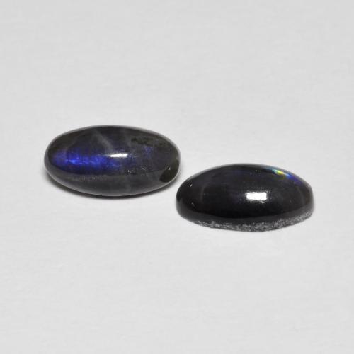 Spettrolite naturale multicolore da 1,37 ct, taglio ovale, opaco