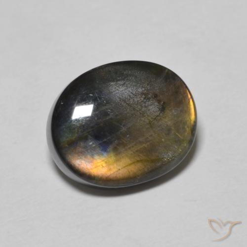 2.26ct Naturale Multicolore Spettrolite, Ovale, Opaco