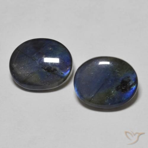 4.29ctw Naturale Multicolore Spettrolite, Ovale, Opaco