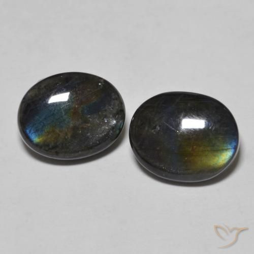 4.18ctw Naturale Multicolore Spettrolite, Ovale, Opaco