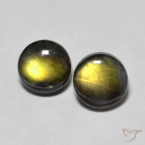 1.93ctw Naturale Multicolore Spettrolite, Rotondo, Opaco