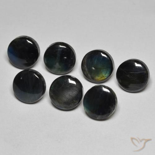 1.83ct Naturale Multicolore Spettrolite, Rotondo, Opaco