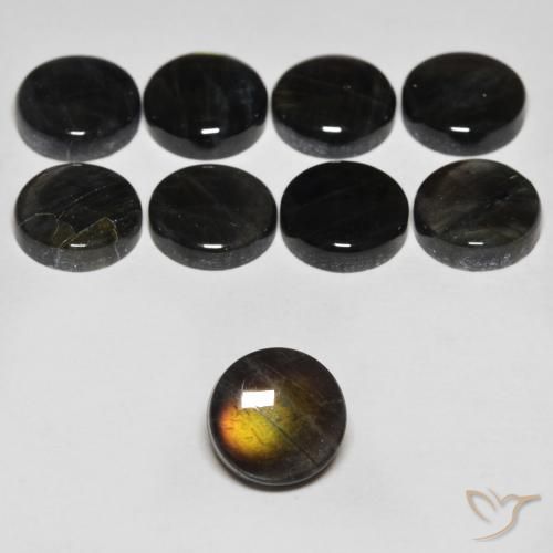 1.79ct Naturale Multicolore Spettrolite, Rotondo, Opaco