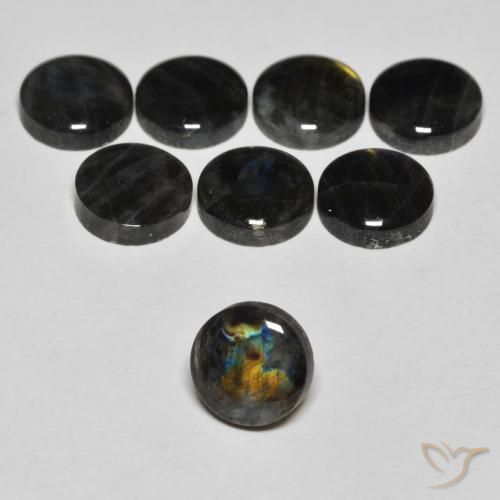 Spettrolite Multicolore naturale da 1.62 ct, Taglio rotondo, Opaco