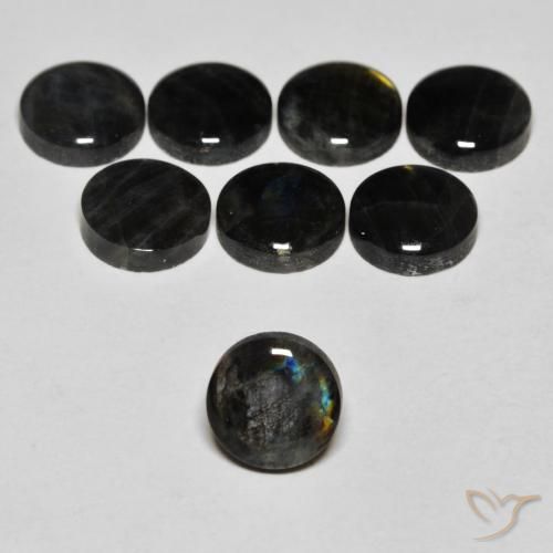 Spettrolite Multicolore naturale da 1.62 ct, Taglio rotondo, Opaco