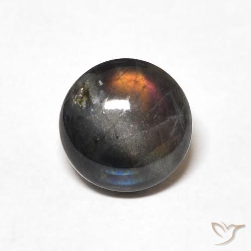 1.71ct Naturale Multicolore Spettrolite, Rotondo, Opaco
