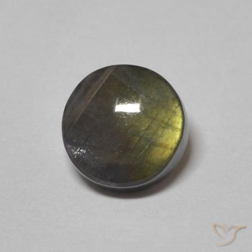 1.30ct Naturale Multicolore Spettrolite, Rotondo, Opaco