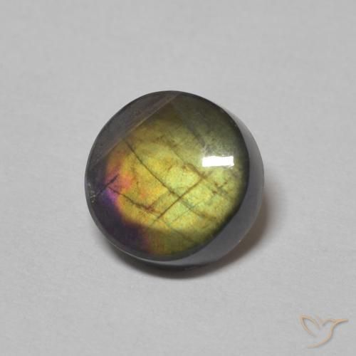 Spettrolite Multicolore naturale da 1.30 ct, Rotondo, Opaco