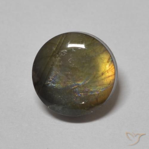 1.66ct Naturale Multicolore Spettrolite, Rotondo, Opaco