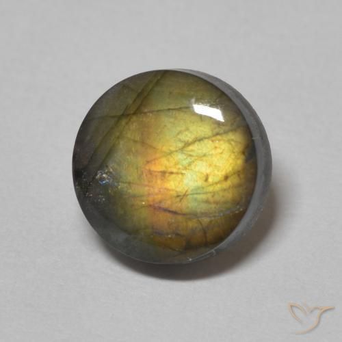 Spettrolite Multicolore naturale da 1.66 ct, Rotondo, Opaco