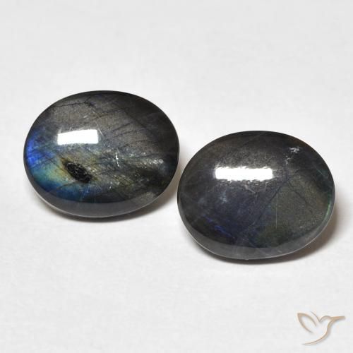 4.34ctw Naturale Multicolore Spettrolite, Ovale, Opaco