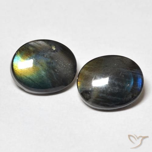 4.37ctw Naturale Multicolore Spettrolite, Ovale, Opaco