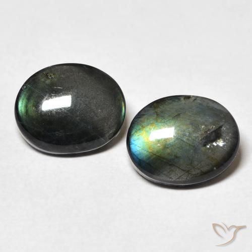 4.30ctw Naturale Multicolore Spettrolite, Ovale, Opaco
