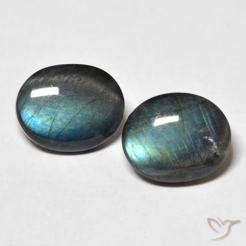 4.43ctw Naturale Multicolore Spettrolite, Ovale, Opaco
