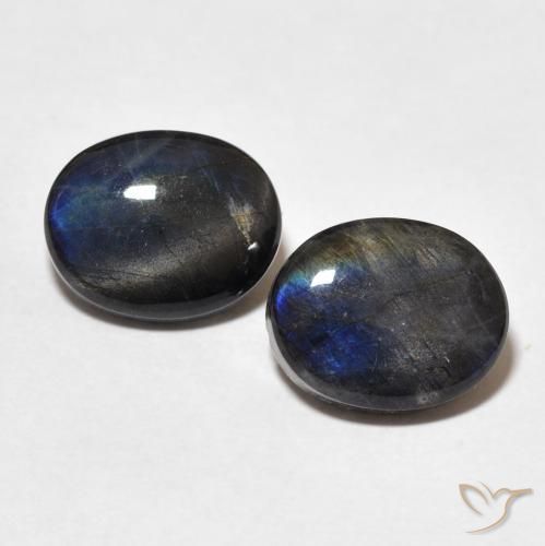 4.38ctw Naturale Multicolore Spettrolite, Ovale, Opaco