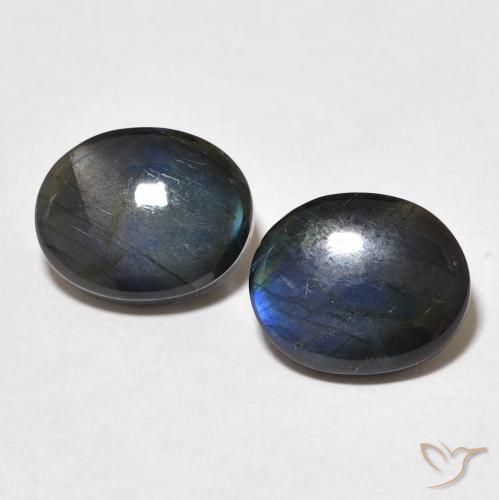 4.58ctw Naturale Multicolore Spettrolite, Ovale, Opaco