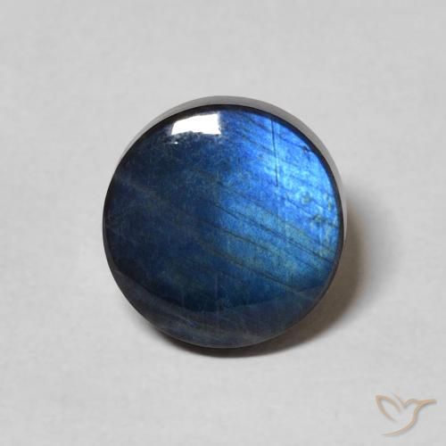Spettrolite naturale multicolore da 2,34 ct, taglio rotondo, opaco