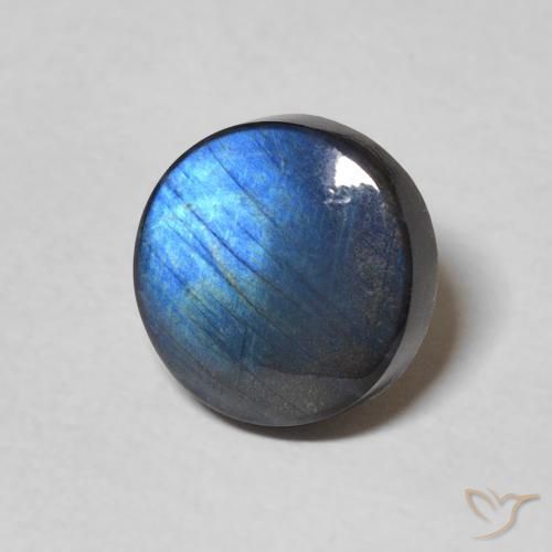 Spettrolite naturale multicolore da 2,34 ct, taglio rotondo, opaco