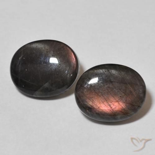 4.48ctw Naturale Multicolore Spettrolite, Ovale, Opaco