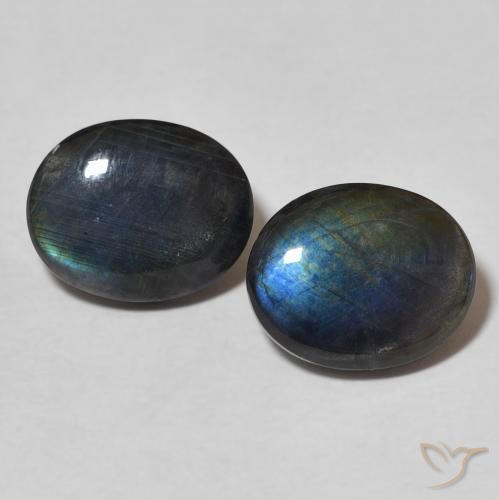 4.22ctw Naturale Multicolore Spettrolite, Ovale, Opaco