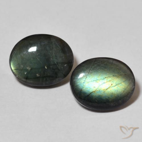 4.26ctw Naturale Multicolore Spettrolite, Ovale, Opaco