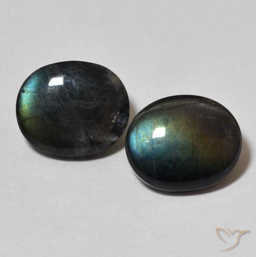 4.39ctw Naturale Multicolore Spettrolite, Ovale, Opaco