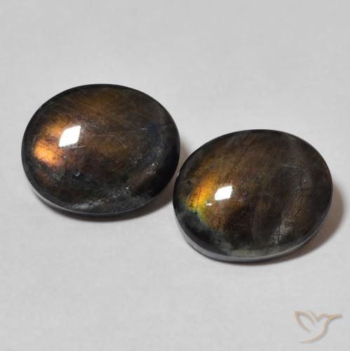 4.38ctw Naturale Multicolore Spettrolite, Ovale, Opaco