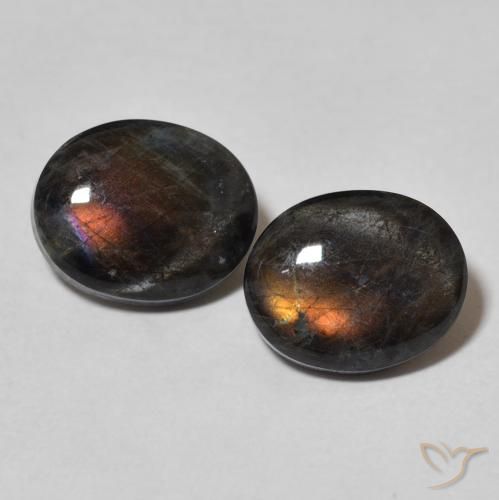 4.18ctw Naturale Multicolore Spettrolite, Ovale, Opaco