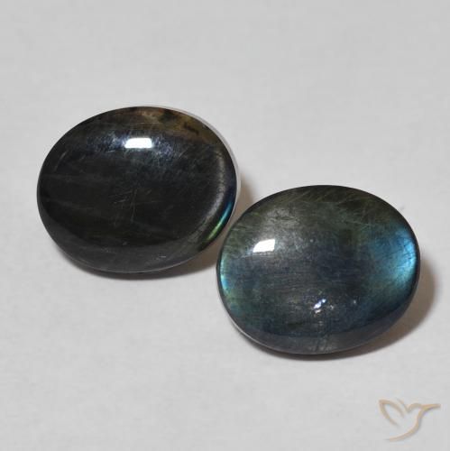 4.18ctw Naturale Multicolore Spettrolite, Ovale, Opaco