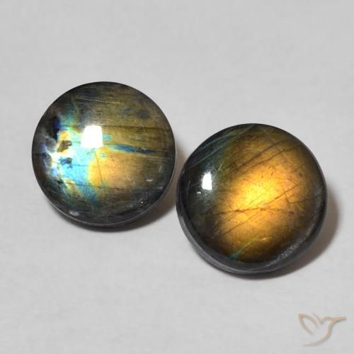 3.11ctw Naturale Multicolore Spettrolite, Rotondo, Opaco