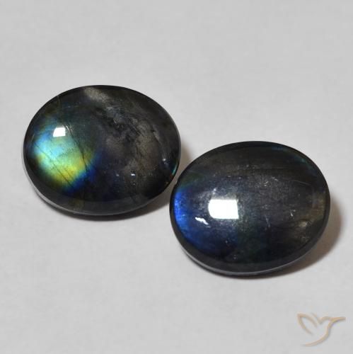 4.30ctw Naturale Multicolore Spettrolite, Ovale, Opaco