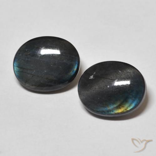 4.09ctw Naturale Multicolore Spettrolite, Ovale, Opaco