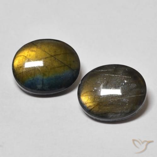 4.37ctw Naturale Multicolore Spettrolite, Ovale, Opaco