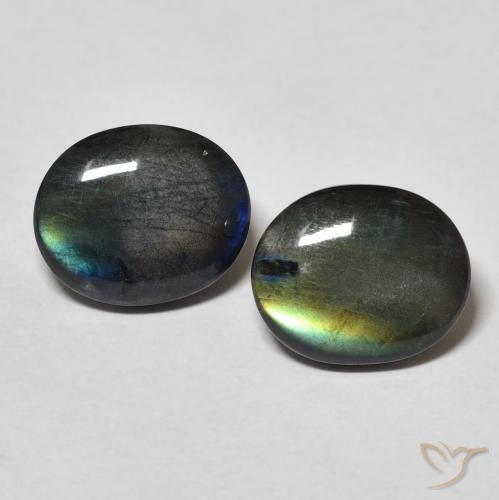 4.09ctw Naturale Multicolore Spettrolite, Ovale, Opaco